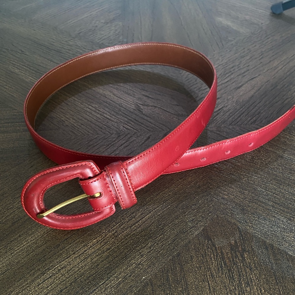 COACH red leather belt size M